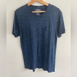 Wallace & Barnes Men’s Indigo Washed T Shirt Lightweight Short Sleeve Size S